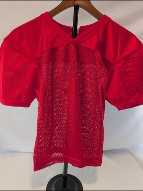 A4 Kids Red Mesh Football Jersey Size Medium